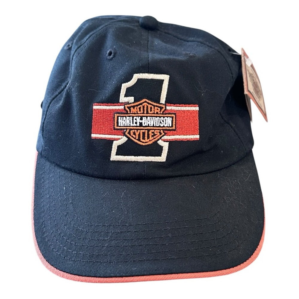 NWT Harley Davidson Strapback‎ Hat Cap Embroidered Bar & Shield Biker Adjustable